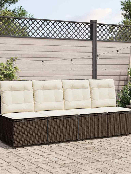 Four-Seater Sofa Outdoor Rattan with Pillows 54...