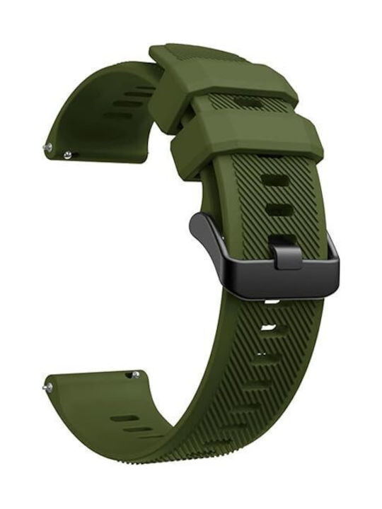 Silicone Strap Quick Release Huawei Watch GT2 46mm GT Active GT Elegant 2 Pro 2 Classic Honor Watch Magic 2 46mm Samsung Gear S3 Frontier Gear S3 Classic Galaxy Watch 46mm Garmin Fenix Chronos Vivoactive 4 Army Green Premium 22mm