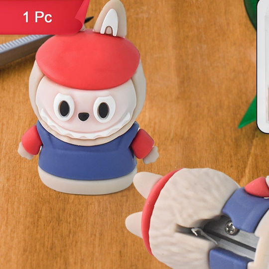 Monster Pencil Sharpener with Eraser Blue-Red