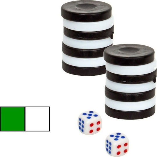 ToyMarkt /69-1404 Plastic Checkers for Backgammon White / Green White / Blue