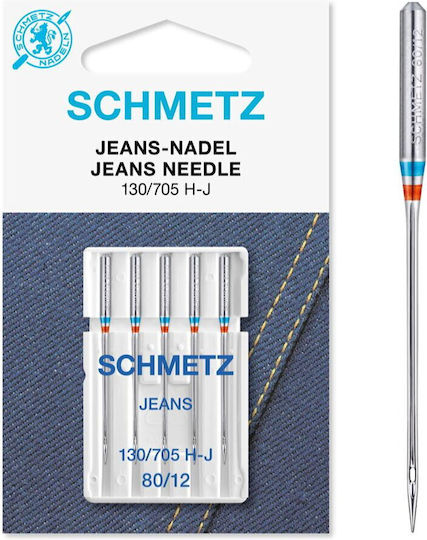 Set 5 Sewing Needles Jeans Size 80 Schmetz 130/705 H-j Vcs