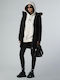 Zaneck Women's Long Parka Jacket for Winter with Hood Black