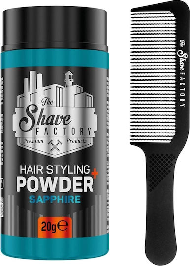 Pudră Parfumată Pentru Volum și Coafare 20 G Shave Factory Sapphire + Pieptene Profesional Antistatic din Plastic 045
