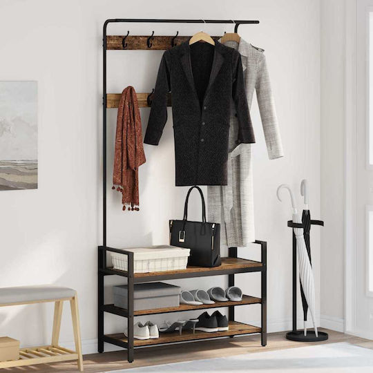 Eingangsmöbel mit Garderobe Coffee 95x34x184cm