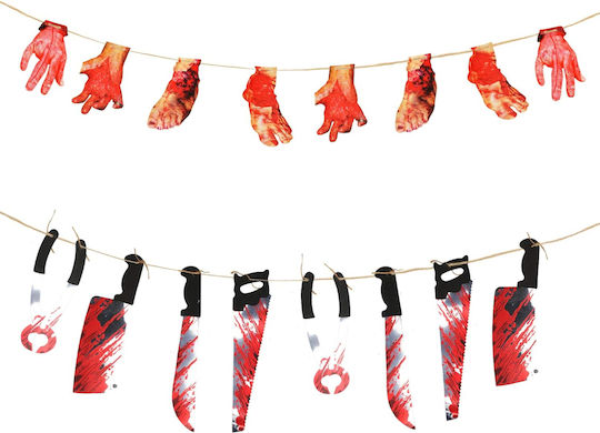 Halloween Blutmesser Hand Banner Girlande Dekoration 2,4 M 2 Stück