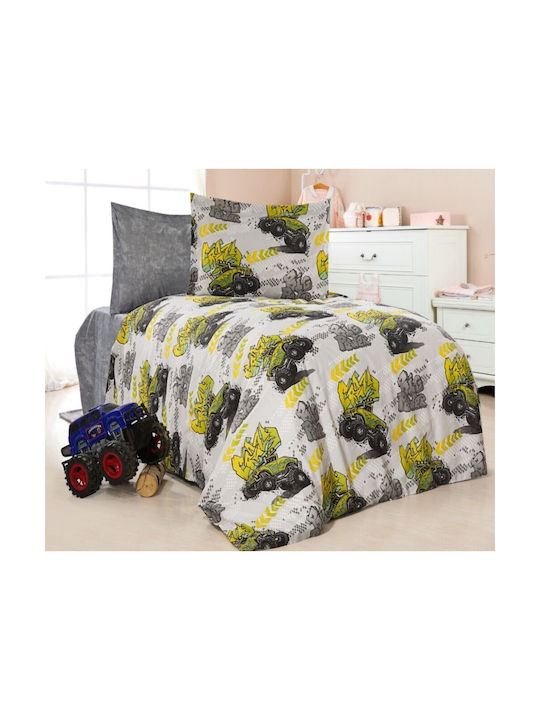 MayHome Set Kids Duvet Cover Single with Pillowcase Gray 160x240cm