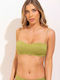 Fără bretele Top bikini cu burete Verde
