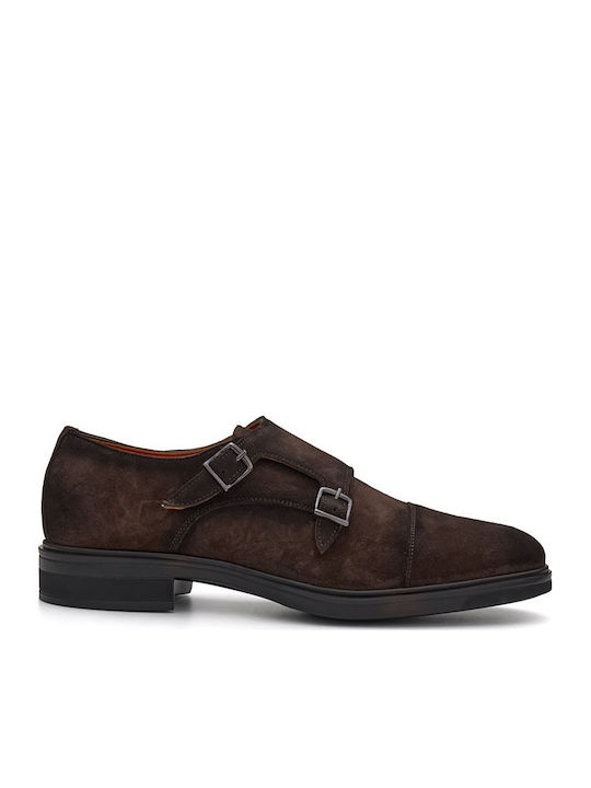 Men's Leather Monk Shoes Brown