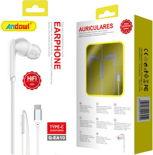 Andowl Qea10 In-ear Handsfree Headphones with Connector 3.5mm