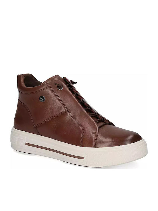 Γυναικεία Μποτάκια Cognac Nappa