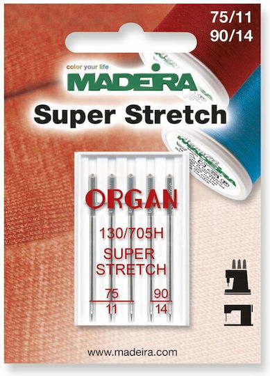 Set 5 Nähnadeln Fein 75-90 Sehr Elastische Materialien Madeira 9458