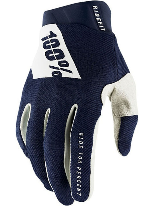 100% Ridefit Мъжки Мотоциклетни ръкавици Неопренови Blue/White