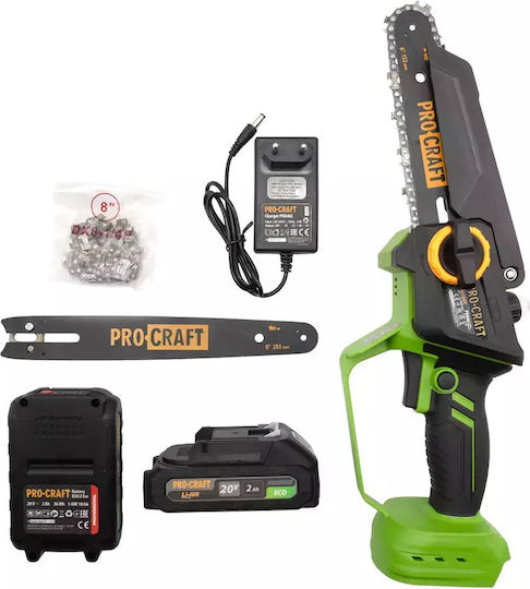 ProCraft Battery Chainsaw 2x2Ah Brushless 20V with Blade 20.3cm