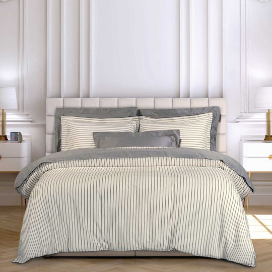 Greenwich Polo Club Essential 2296 Σετ Σεντόνια Υπέρδιπλα 250x270εκ. Grey, White (4τμχ)