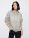 Γυναικεία Ζακέτα Φούτερ με Κουκούλα Light Heather Grey