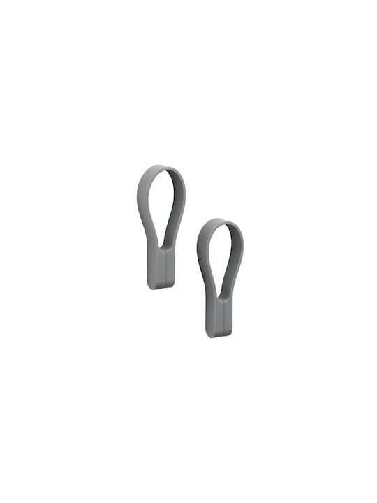 Zone Denmark Bathroom Hooks Magnetic Towel Set 2 Pieces 9 Cm Loop Gray