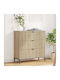 Wooden Chest of Drawers with 3 Drawers Sonoma Oak 79.5x33x82cm