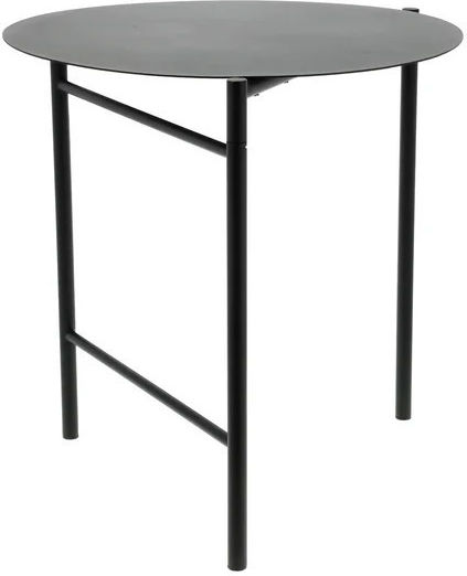 Disc Round Dining Room Table Collapsible Wooden with Metal Frame Black 70x70x72cm