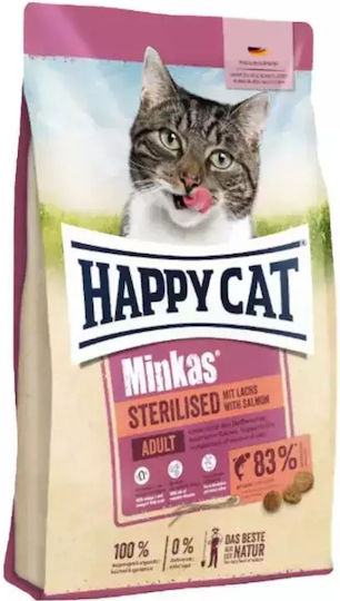 Happy Cat Dry Food for Adult Sterilized Cats with Salmon 4kg