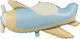 Baloane Metalizate Folie Flippy Figură Animată Model Avion 78 X 42 Cm Ambalaj Individual Paie Inclus Umflare Aer Heliu Albastru