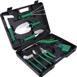 Set 10 Garden Tools Flippy Planting Soil Processing Plant Care Green Handles Pvc Stainless Steel Material Box Included 37x28x7 Cm Black