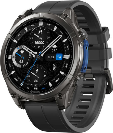 Zeblaze Vibe 8 Stainless Steel 49mm Αδιάβροχο Smartwatch με Παλμογράφο (Μαύρο)