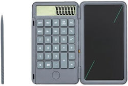 Calculator Reîncărcabil Portabil cu Placă de Scris Flippy Calculator Portabil Ecran LCD Afișaj 12 Cifre Ecran 15 Cm Culoare Gri