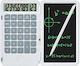 Calculator Reîncărcabil de Mână cu Tablă de Scris Flippy Calculator Portabil Ecran LCD Afișaj cu 12 Cifre Ecran de 15 Cm Culoare Albă