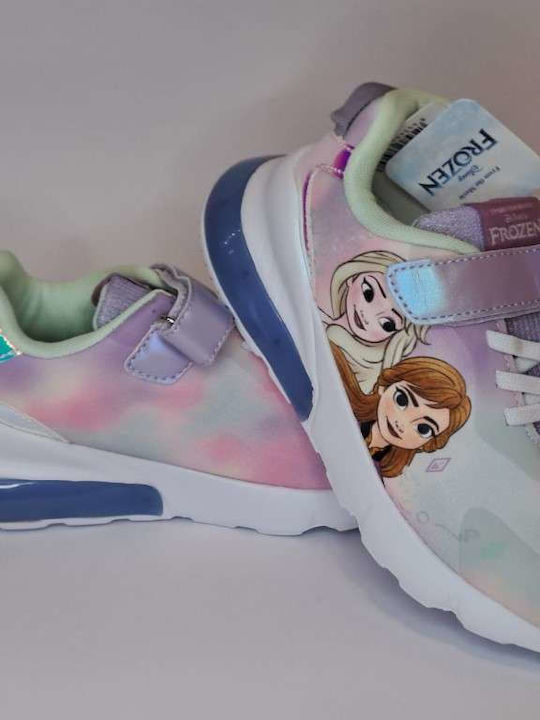Παιδικά Sneakers με Σκρατς & Φωτάκια Ροζ