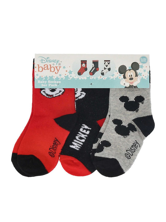 Disney Kids' Socks Mickey Mouse Multicolored 3 Pairs