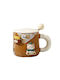 Cană Ceramică cu Capac Maro 400ml