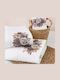 Borea Set De Prosoape De Baie 2 Buc Gerbera Albe