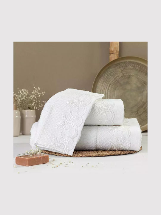 Borea Set De Prosoape De Baie 3 Buc Ecru