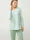 Vamp Winter Damen Pyjama-Set Green Frosty