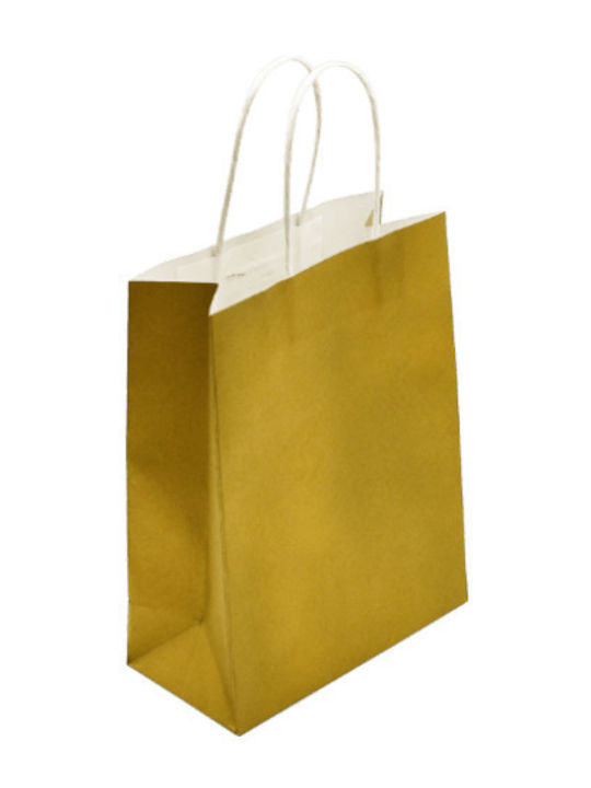 Metron Papier Tasche für Geschenke Gold 16x8x21cm.