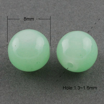 Glas Jade Look Grüne Sanfte Perlen 8mm 100Stück