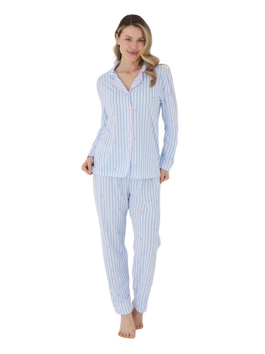 Siyah Inci De iarnă Set Pijamale pentru Femei Light Blue