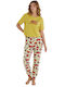 Set Pijamale pentru Femei Mustard