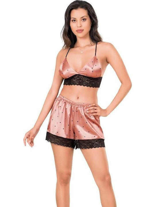 Moongirl Winter Damen Pyjama-Set Braun