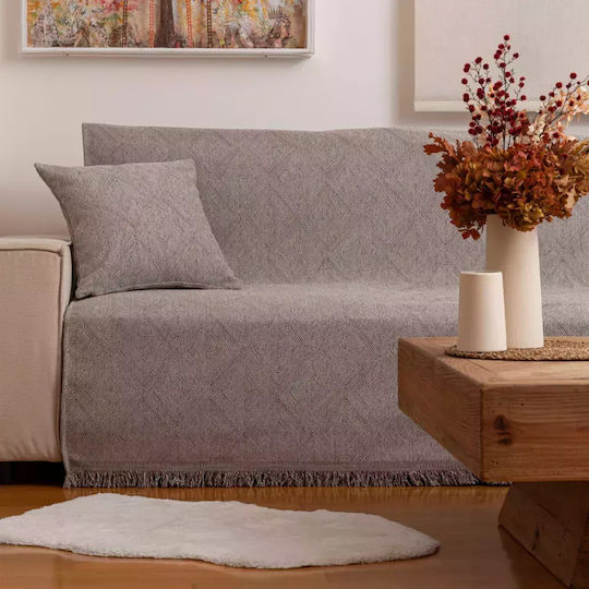 Borea Bari Three-Seater Sofa Throw Chenille 180x300 cm Grey