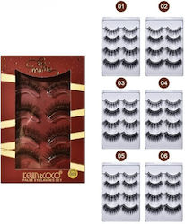 Set 4 Pairs False Eyelashes Kevin Coco Size 4