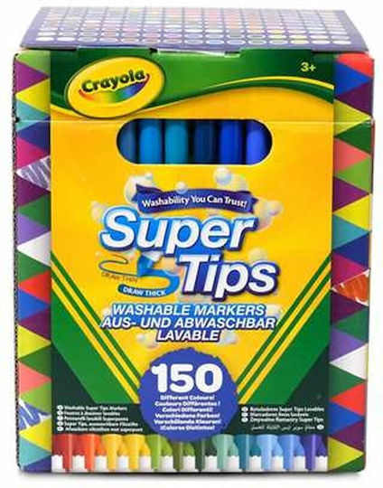 Crayola Μαρκαδόροι Ζωγραφικής Νερού Πλενόμενοι Σετ 150 Χρώματα