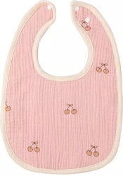Waterproof Baby Bib Made of 100% Cotton with Button Pink