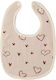 Waterproof Bib from 100% Cotton with Button Beige