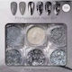 Vicky Nail Διακοσμητική Σκόνη Glitter Νυχιών Ασημί 6 Τμχ X 0,8γρ & 6 X Διπλά Πινελάκια Εφαρμογής