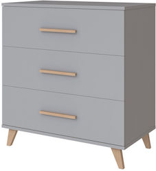 Βρεφική Συρταριέρα με 3 Συρτάρια Γκρι 86x48x92cm