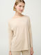 Women's Blouse Long Sleeve Beige