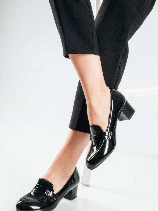 Patent Leather Pointed Toe Black Heels