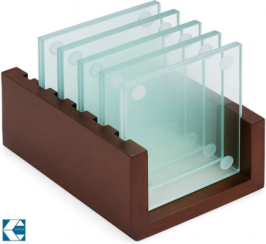 Galifas Suporturi pentru pahare Sticlă cu Suport 9x9cm 6buc