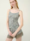 Women's T-Shirt with Spaghetti Strap Green Sage